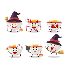 Halloween expression emoticons with cartoon character of gyudon