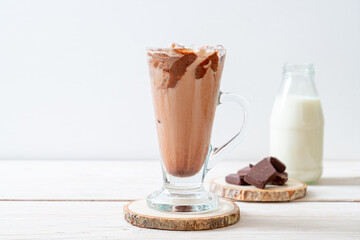 Iced chocolate milkshake drink