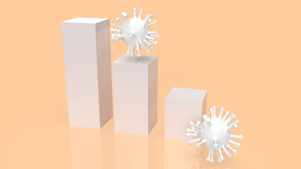The virus and chart for coronavirus concept 3d rendering