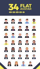 business and businesswoman people user avatar flat icon with coat, uniform, shirt, and tie