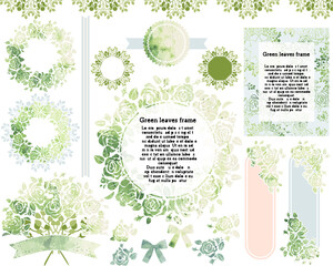 花や葉のフレームセット