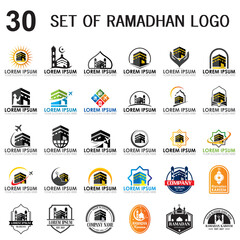 set of ramadan vector , set of muslim logo