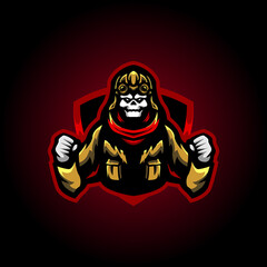 pilot skull mascot for e sport logo