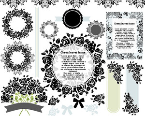 花や葉のフレームセット