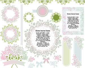 花や葉のフレームセット