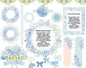 花や葉のフレームセット