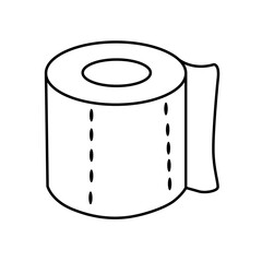 Roll of toilet paper in doodle style