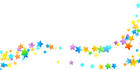 Rainbow Festive Confetti. Carnival Star Falling.