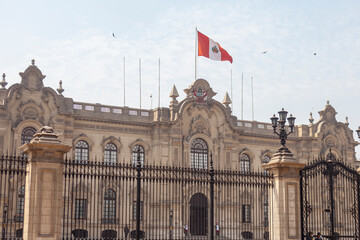 Obraz premium Catedral iglesia palacio gobierno ciudad plaza de armas