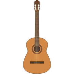 Vector guitar illustration acoustic music instrument on white