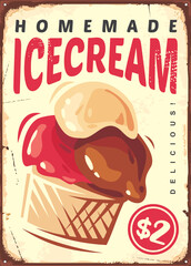 Ice cream retro sign