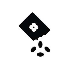 Black solid icon for seed