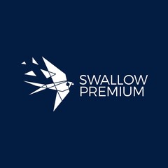 swallow bird geometric polygonal tech logo vector icon illustration