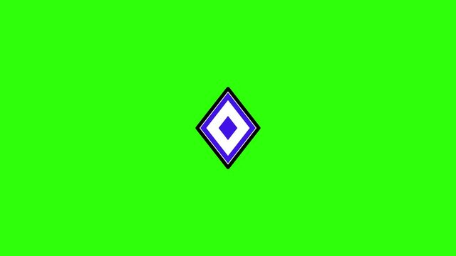 romb shape animation on green screen 4K