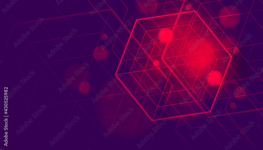 Poster abstract digital technology and connection geometric lines on background. digital data visualization