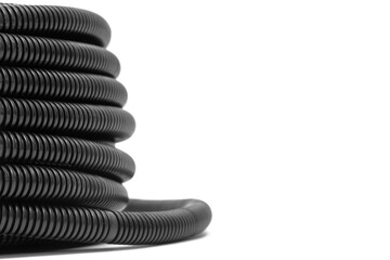 Insulating corrugated hose isolated on the white background.