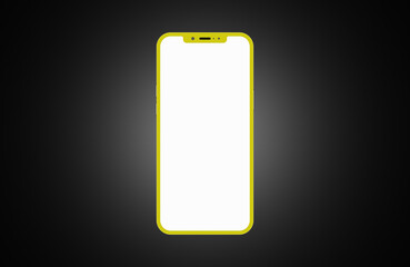 Smartphone mockup top view flat lay. New frameless smartphone front side mockup 3D rendering