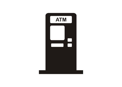 ATM machine. Simple icon in black and white

