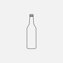 Beer bottle line icon isolated on white background. Flat design. Vector Illustration. Simple modern icon design illustration.