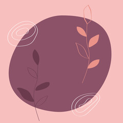 Abstract Plant Botanical wall art. design for print, cover, wallpaper, Minimal and natural wall art