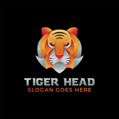 Awesome gradient colors Tiger head logo illustration for your brand or company