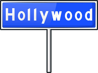 Hollywood lettering. Road sign. Sign for the inscription of the settlement.