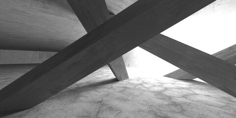 Abstract architecture background. Empty rough concrete interior