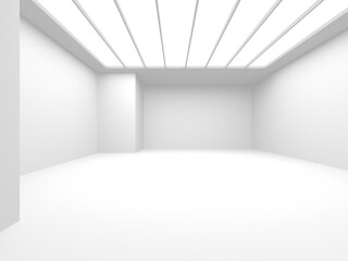 Obraz na płótnie Canvas Illuminated corridor interior design. Empty Room Interior Background
