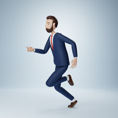 Fototapeta na wymiar Businessman cartoon character running