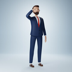 Obraz na płótnie Canvas Businessman cartoon character look and searching