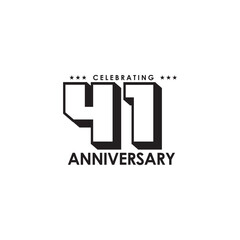 41st year anniversary logo design template