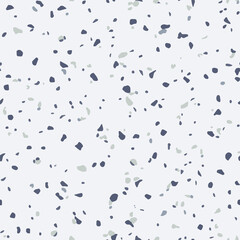 Terrazzo pattern seamless vector. White and blue terrazzo.