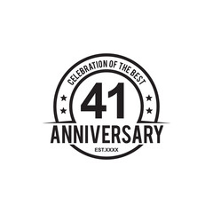 41st year anniversary logo design template