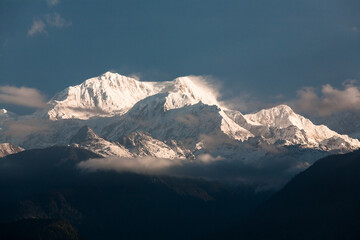 View of mountain Kanchenjunga, Himalayan mountains