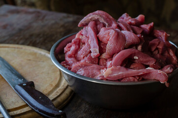 Cooking beef meat dishes.