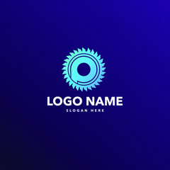 p letter modern gear logo