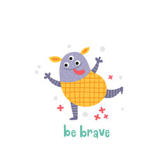 cute vector illustration of a funny monster
