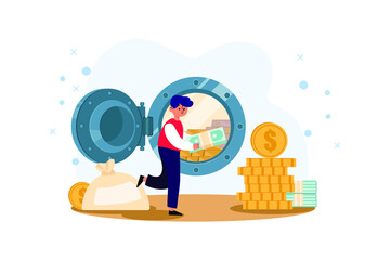 Financial Illustration concept. Flat illustration isolated on white background.