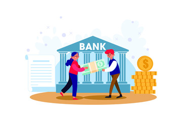 Financial Illustration concept. Flat illustration isolated on white background.