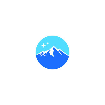 mountain with star on top for Landscape Photography Logo, 
Iconic logo suitable for 
companies related to movie production, photography, 
outdoor activities, hotel, restaurants, etc.