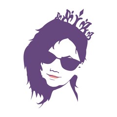 Silhouette of a female head. Beauty and fashion