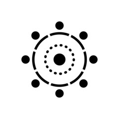 Black solid icon for consortium - obrazy, fototapety, plakaty