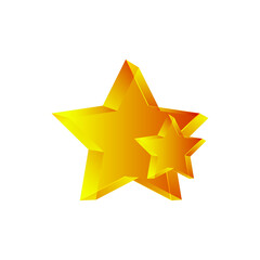 Golden stars realistic vector icon isolated on white background. Isolated vector illustration.