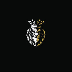 Lion king Head Logo Vector Template Illustration Design Mascot Animal