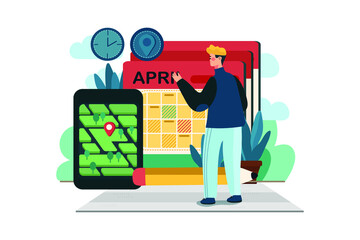 Appointment Illustration concept. Flat illustration isolated on white background.