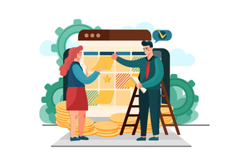 Appointment Illustration concept. Flat illustration isolated on white background.