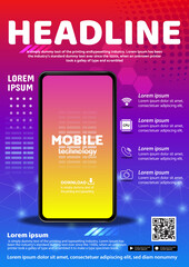 tecno app flyer poster background design illustration vector 07