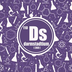 Fototapeta premium Darmstadtium chemical element. Concept of periodic table.
