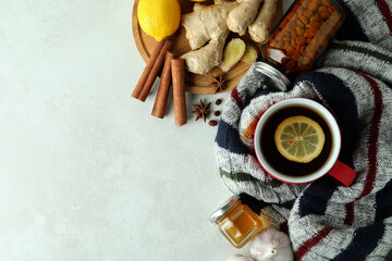 Concept of alternative cold treatment, space for text