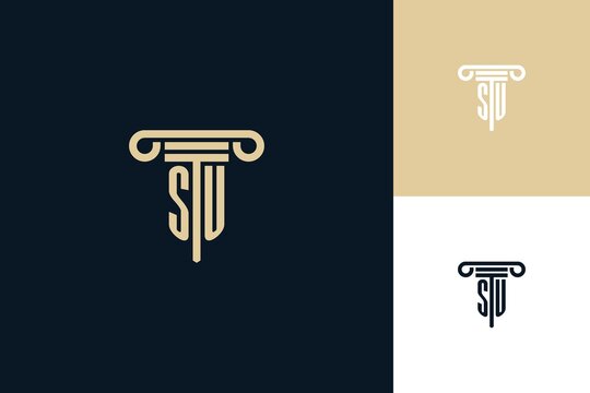 SU monogram initials design logo. Lawyer logo design ideas